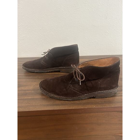 Ralph Lauren Suede Chukka Boots Mens 9D Italy Made Brown Lace Ankle Purple Label main image 4